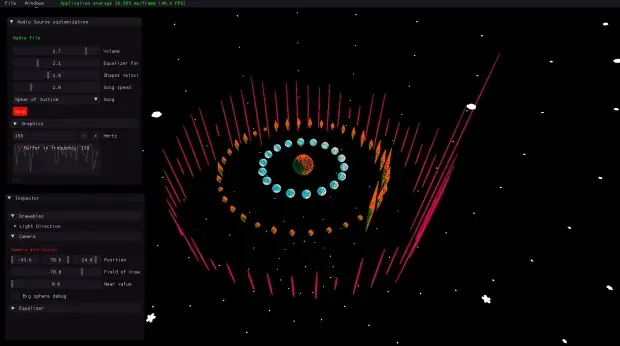 Equalizer OpenGL audio visualizer screenshot